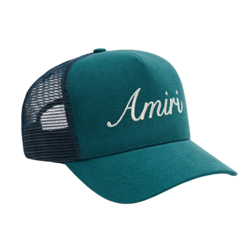 Amiri PF23MAH008 439 Teal Blue Trucker Hat